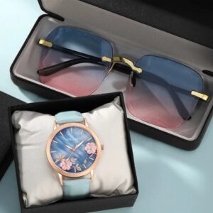 juego de lentes con reloj