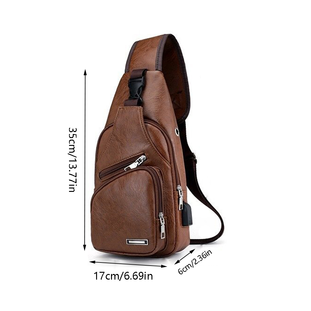 bolso marron cuero