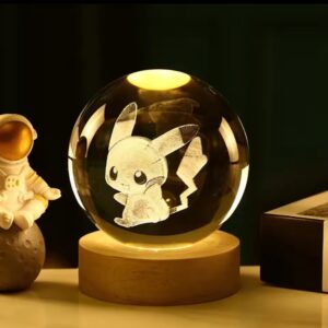 MINI LAMPARA DE CRISTAL 3D - PIKACHU