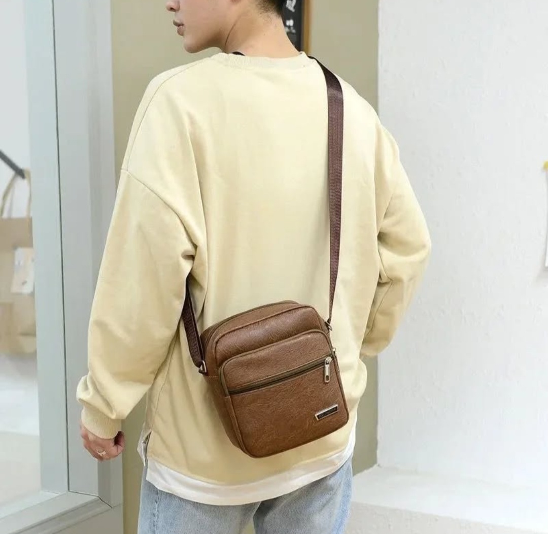 BOLSO CUADRADO DE CABALLERO - SEMI CUERO - Imagen 2