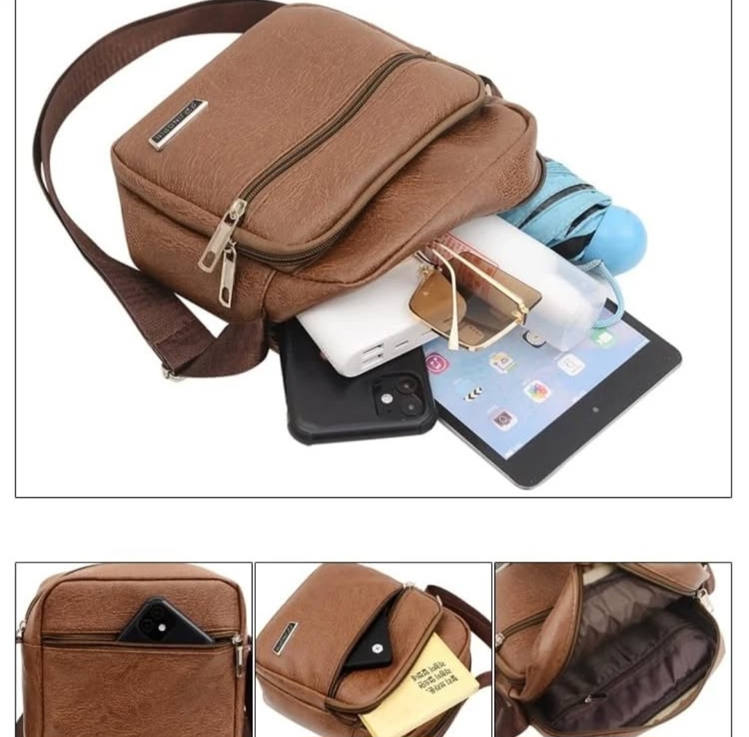 BOLSO CUADRADO DE CABALLERO - SEMI CUERO - Imagen 5